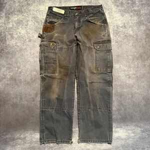 Wrangler Riggs Cargo‎ Pants Men's 30x30 Workwear Distressed Charcoal Gray